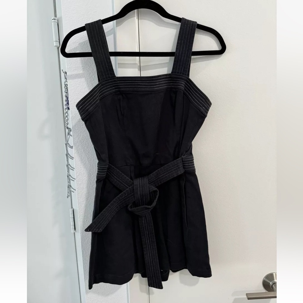 Intermix Cotton Belted Sleeveless Romper Blue Size 4